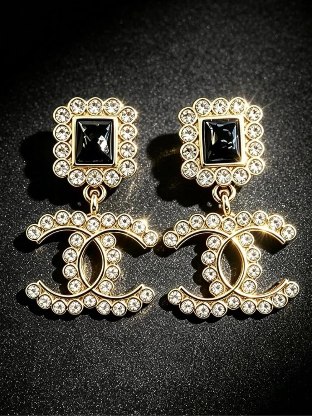 CHANEL Crystal Drop Earrings